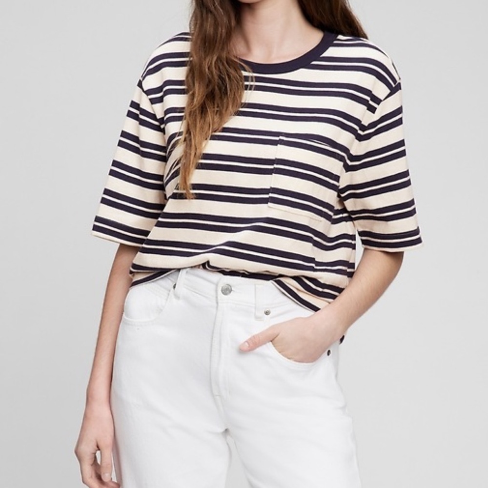 Gap '90s Reissue Cropped Striped T-Shirt Medium